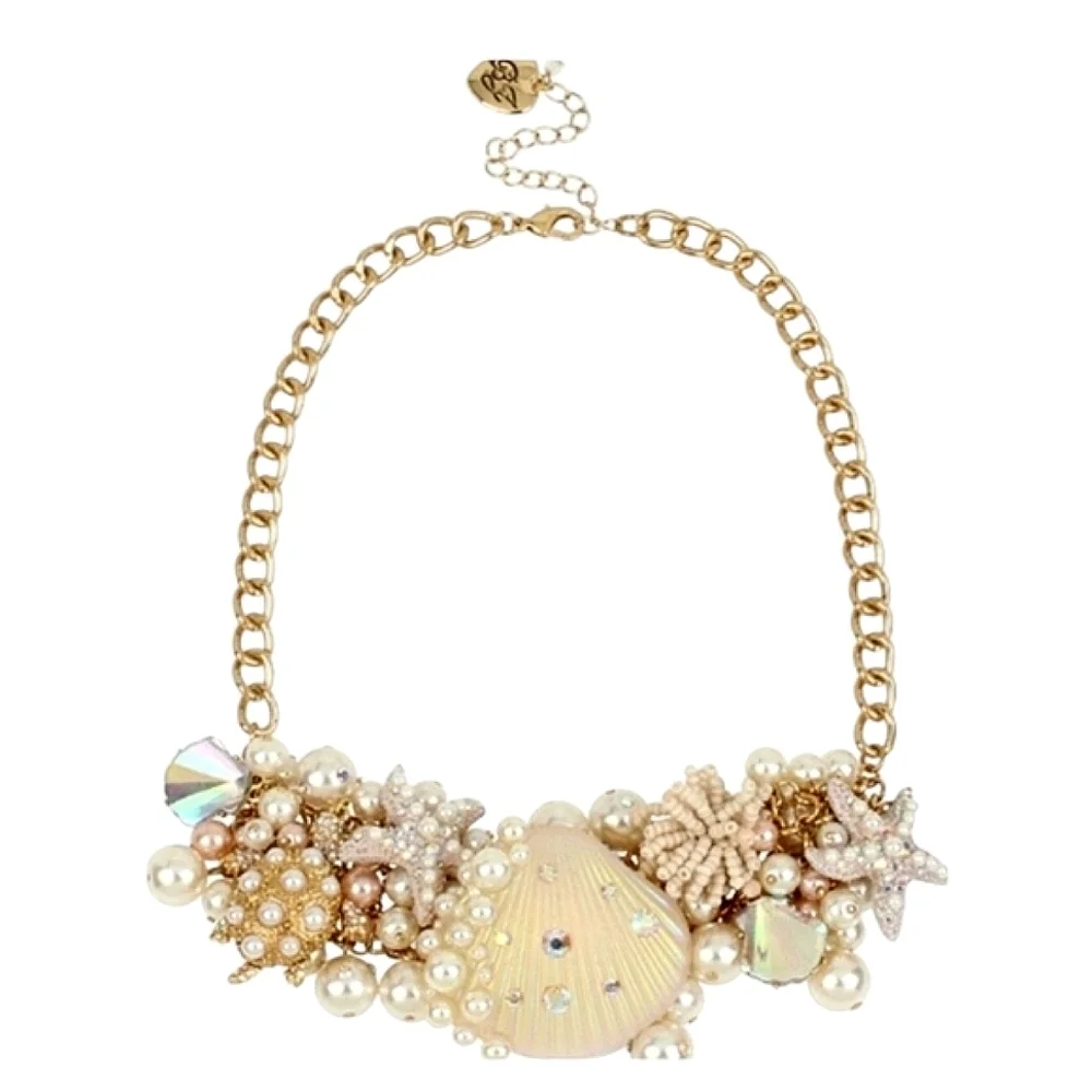 Betsey Johnson Cruise Control Clam Sea Turtle Pearl Earring + Necklace Bracelet